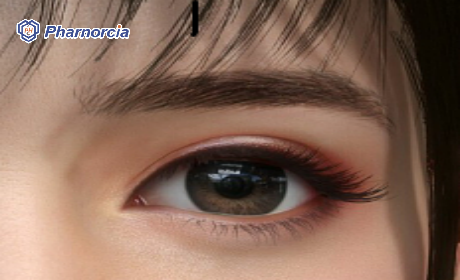 Put on pharnorcia silicone hydrogel contact lenses to feel t...